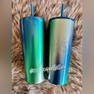 Starbucks Blue and Green Tumbler 24oz Stainless Steel $30 each Brand new